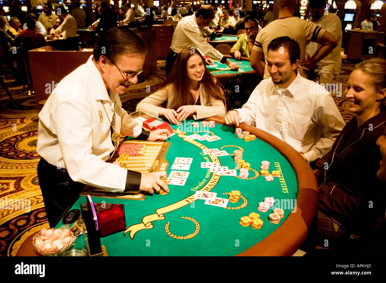 Blackjack table in Las Vegas Nevada Caesars Palace and Casino Stock Photo -  Alamy