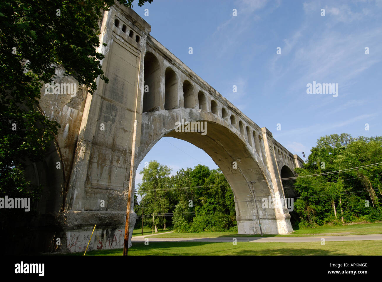 The Big Four Bridge is located in Shelby County at Sidney Ohio Stock