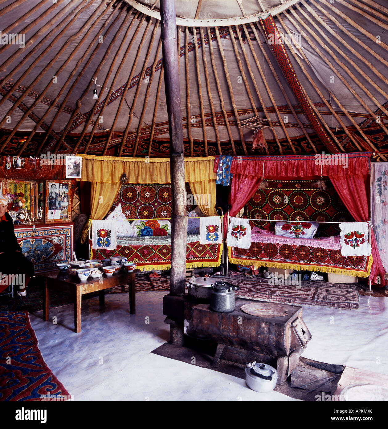 kazakh ger interior Stock Photo - Alamy