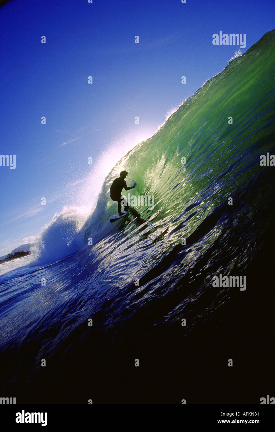SURFING ACTION IRELAND Stock Photo