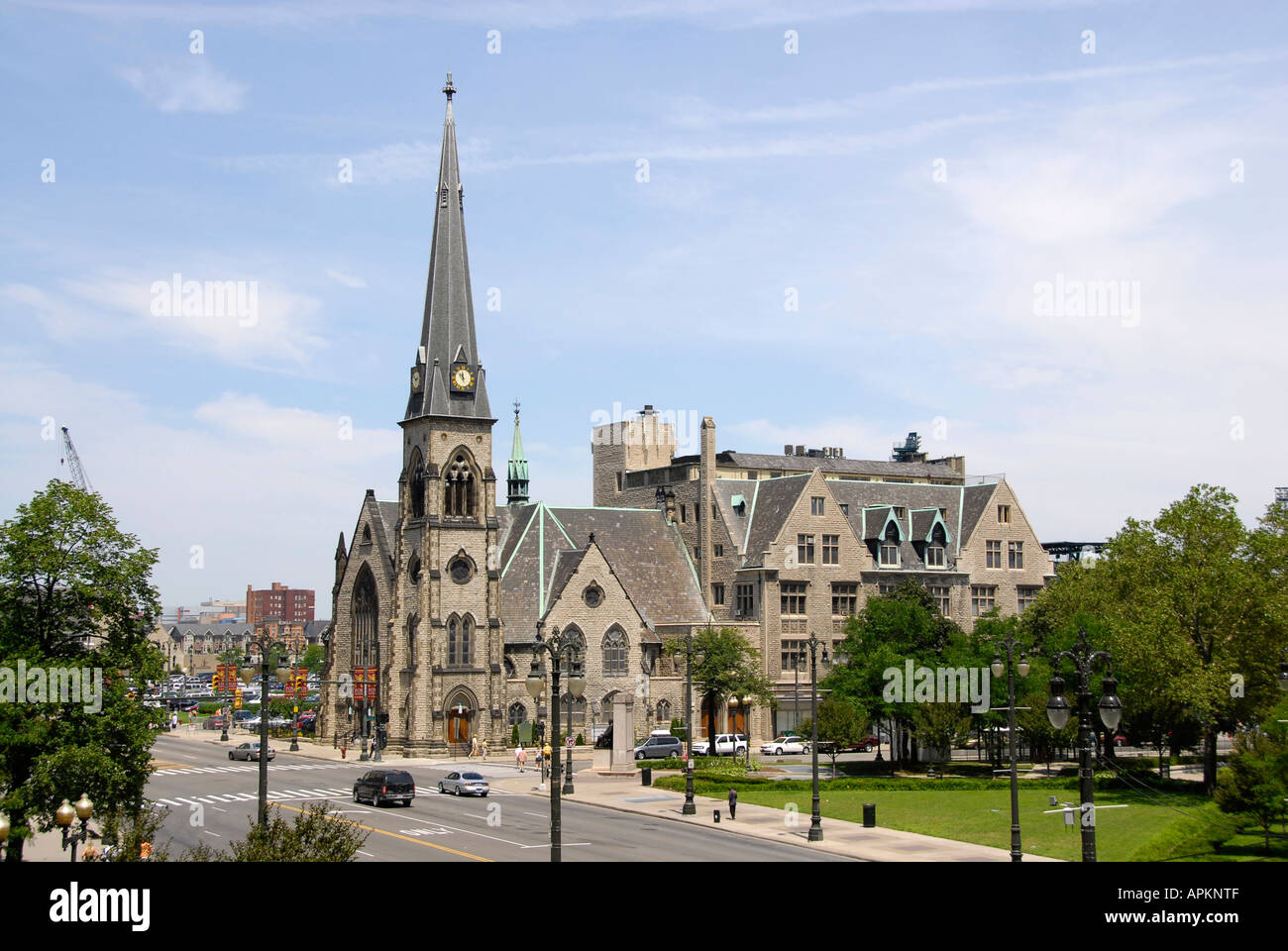 Historic St Johns Episcopal Church downtown Detroit Michigan Stock Photo Alamy