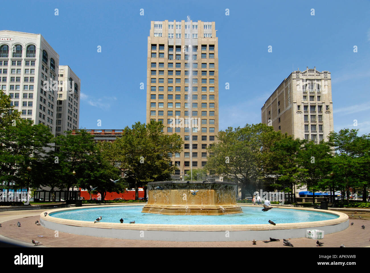 Grand Circus Park downtown Detroit Michigan Stock Photo Alamy