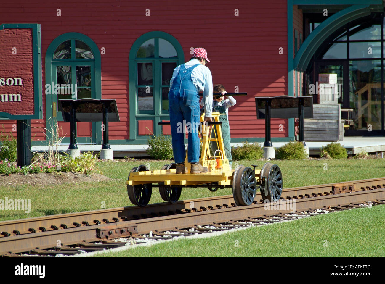Railroad hand car Stock Photo Alamy