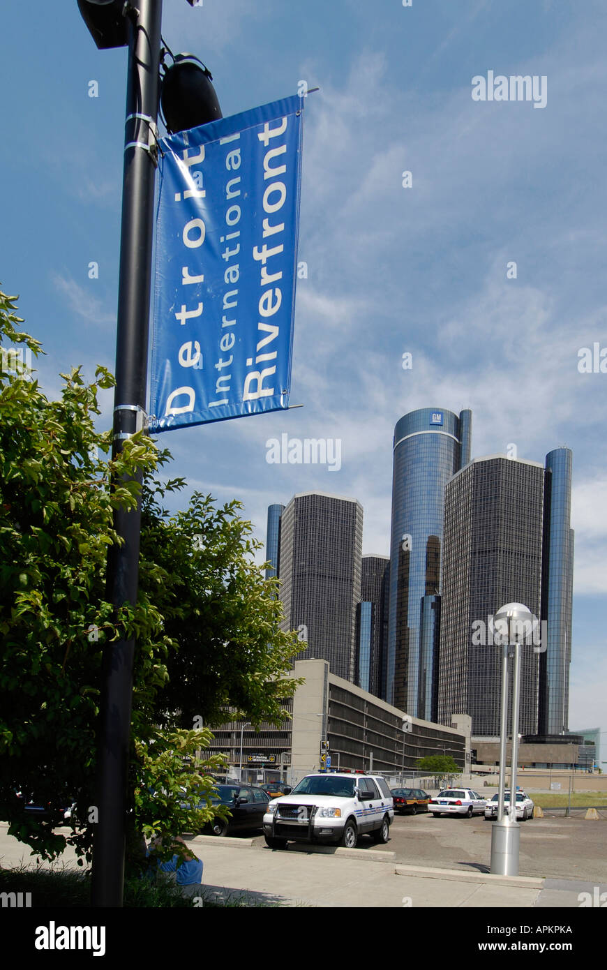 The International Riverfront in Downtown Detroit Michigan Stock Photo