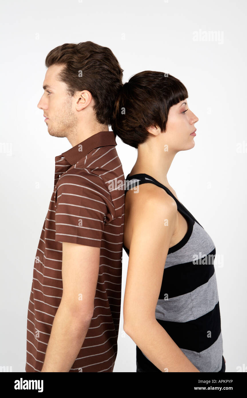 Couple Back To Back Stock Image Couple Back To Back Stock Image