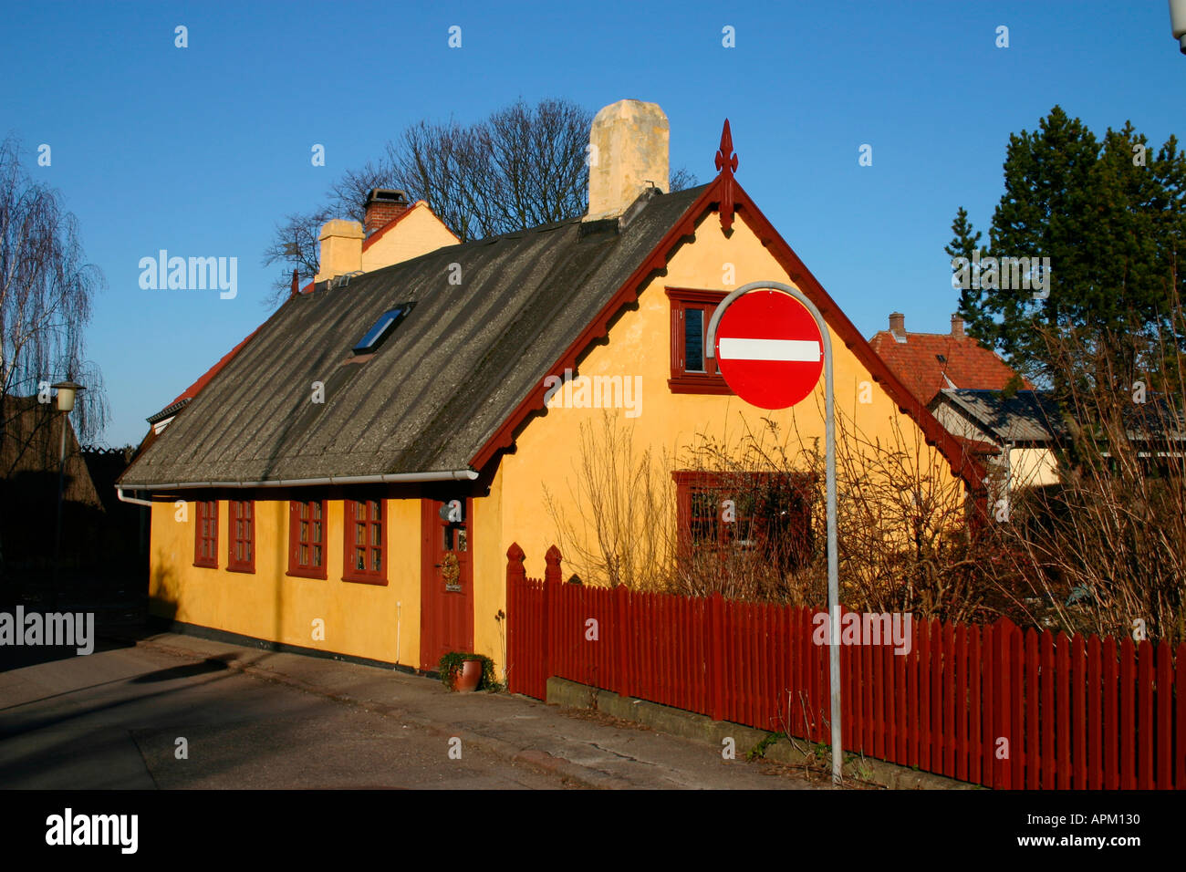 Typical Cottage with Orange colour in Roskilde Old Town Roskilde