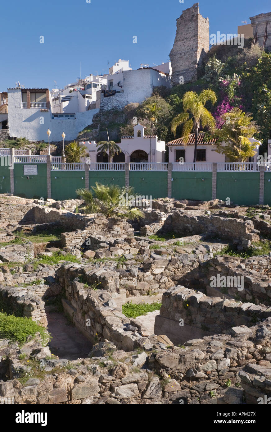 Almuñecar Costa Tropical Granada Province Spain Ruins of the El Majuelo Phoenician Roman fish salting factory Stock Photo