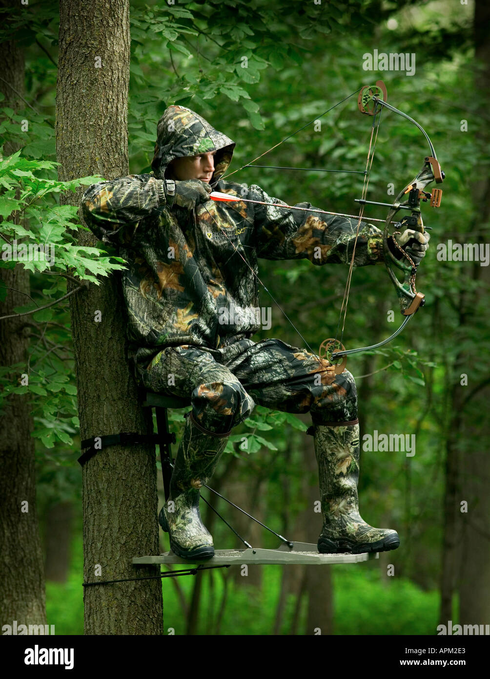 Tree Stand Bow Hunter High Resolution Stock Photography and Images Alamy