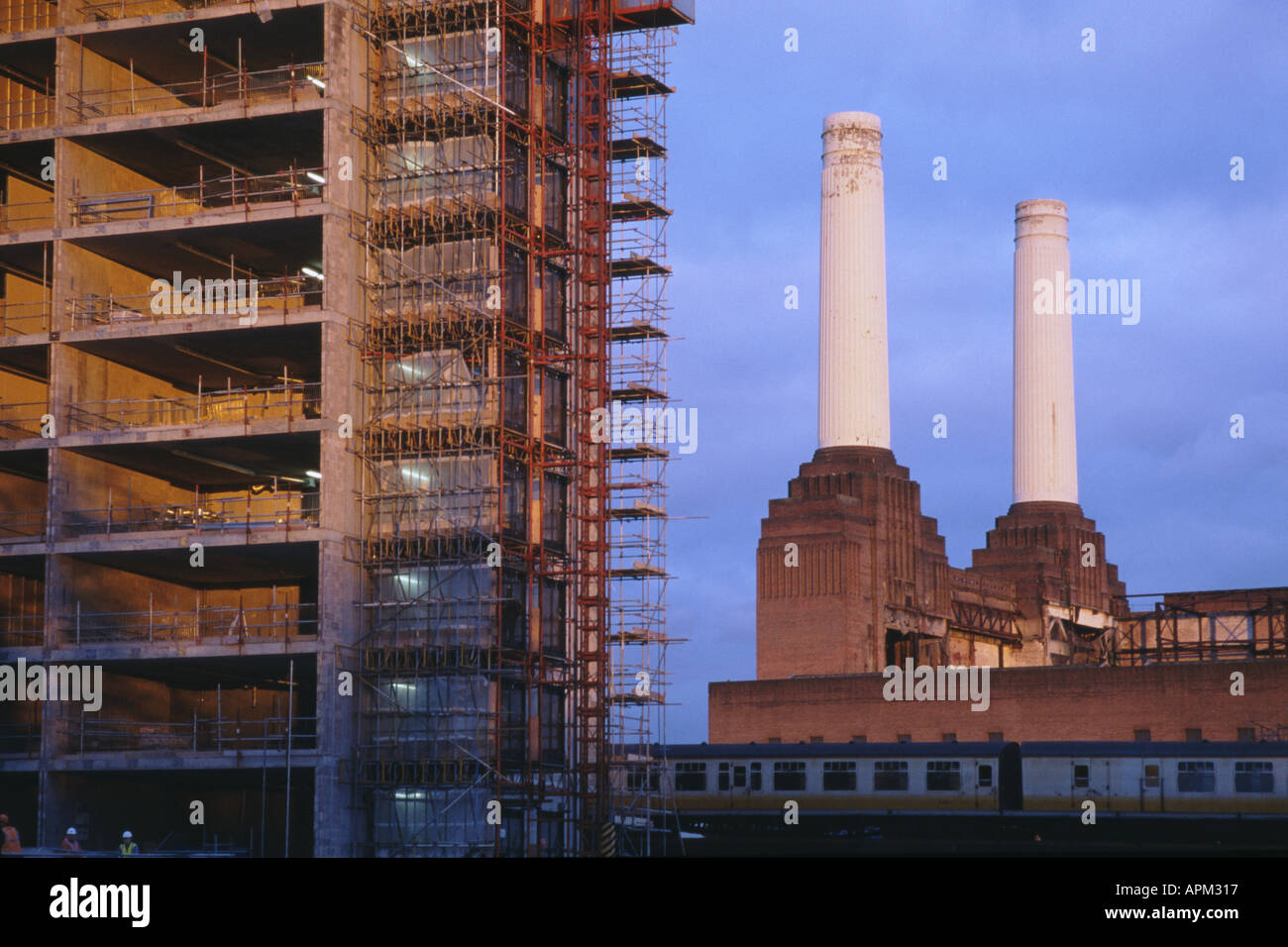Construction site near Battersea power station London UK Stock Photo