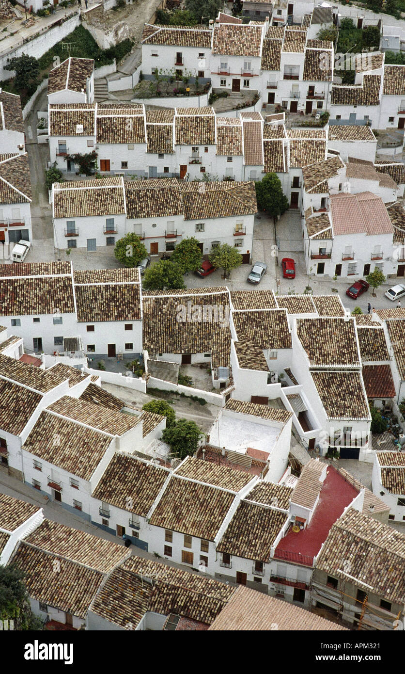 Aerial view of Zahara de la Sierra Andalucia Spain Stock Photo - Alamy