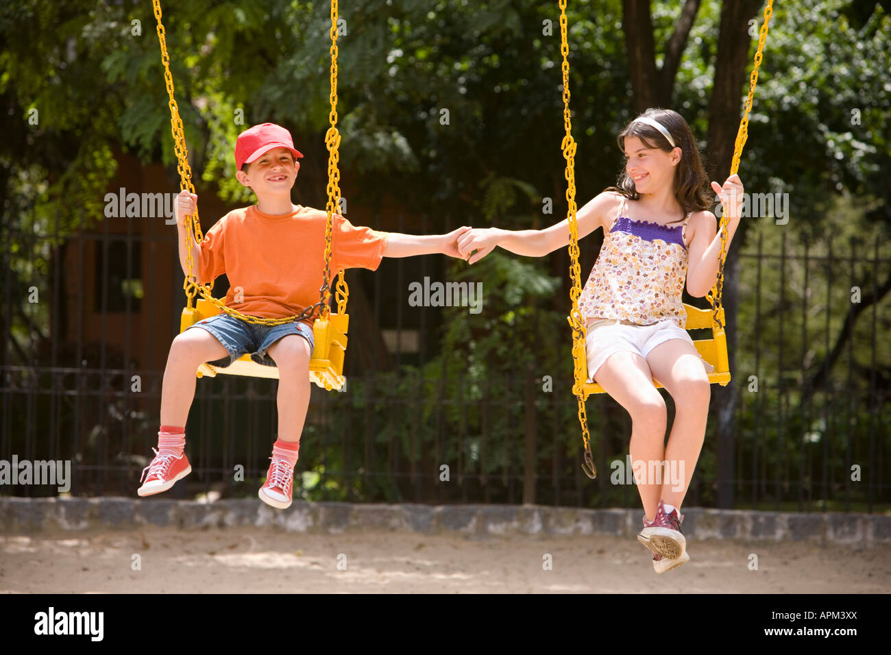 Children in playground Stock Photo