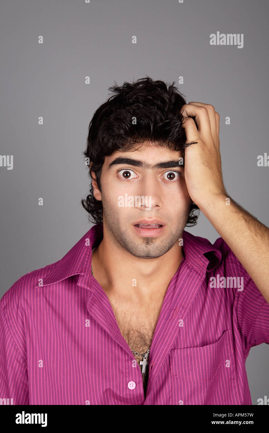 Studio portrait of a man, expressions Stock Photo