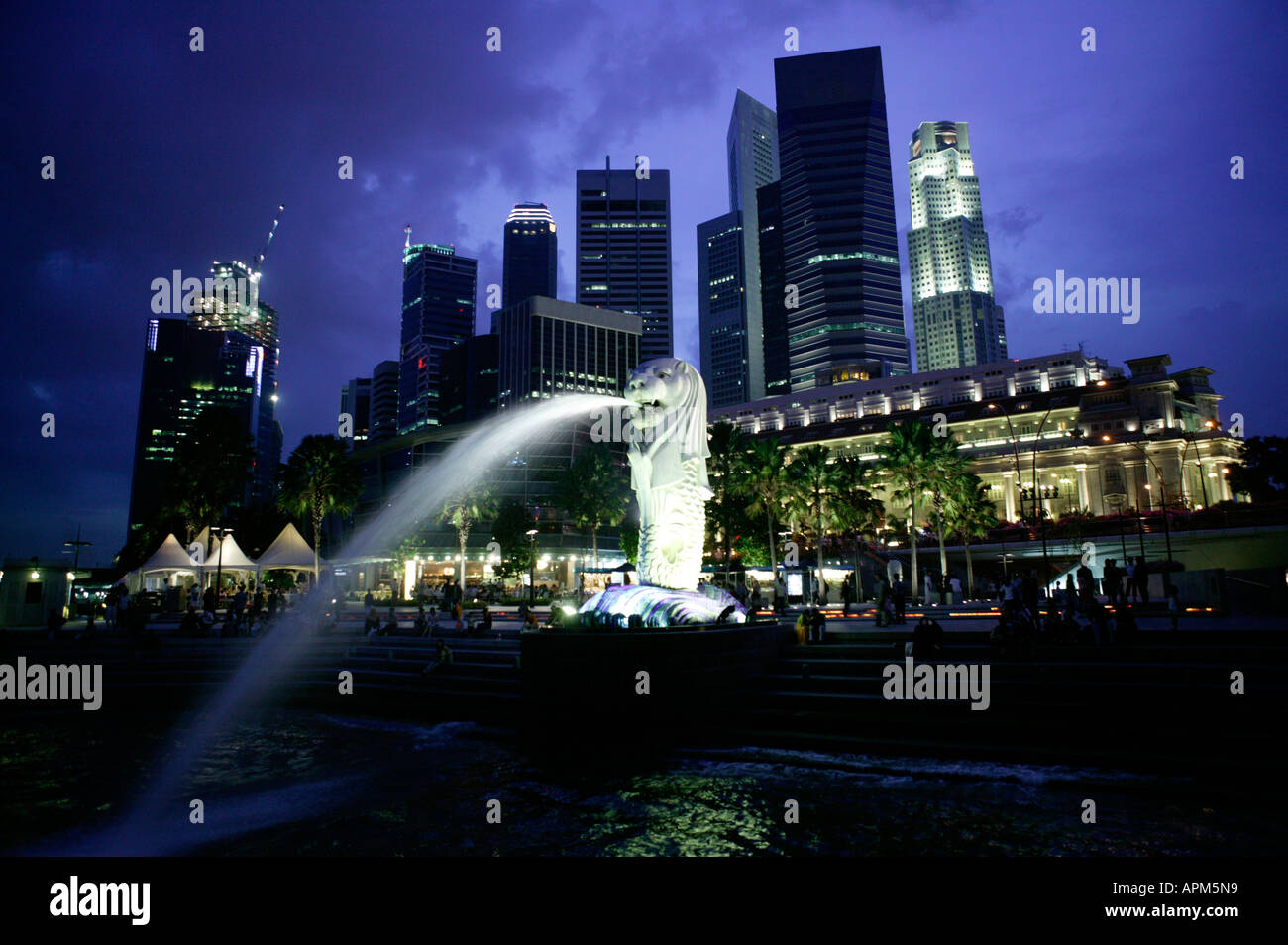 Illuminated fountain at night Stock Photo - Alamy