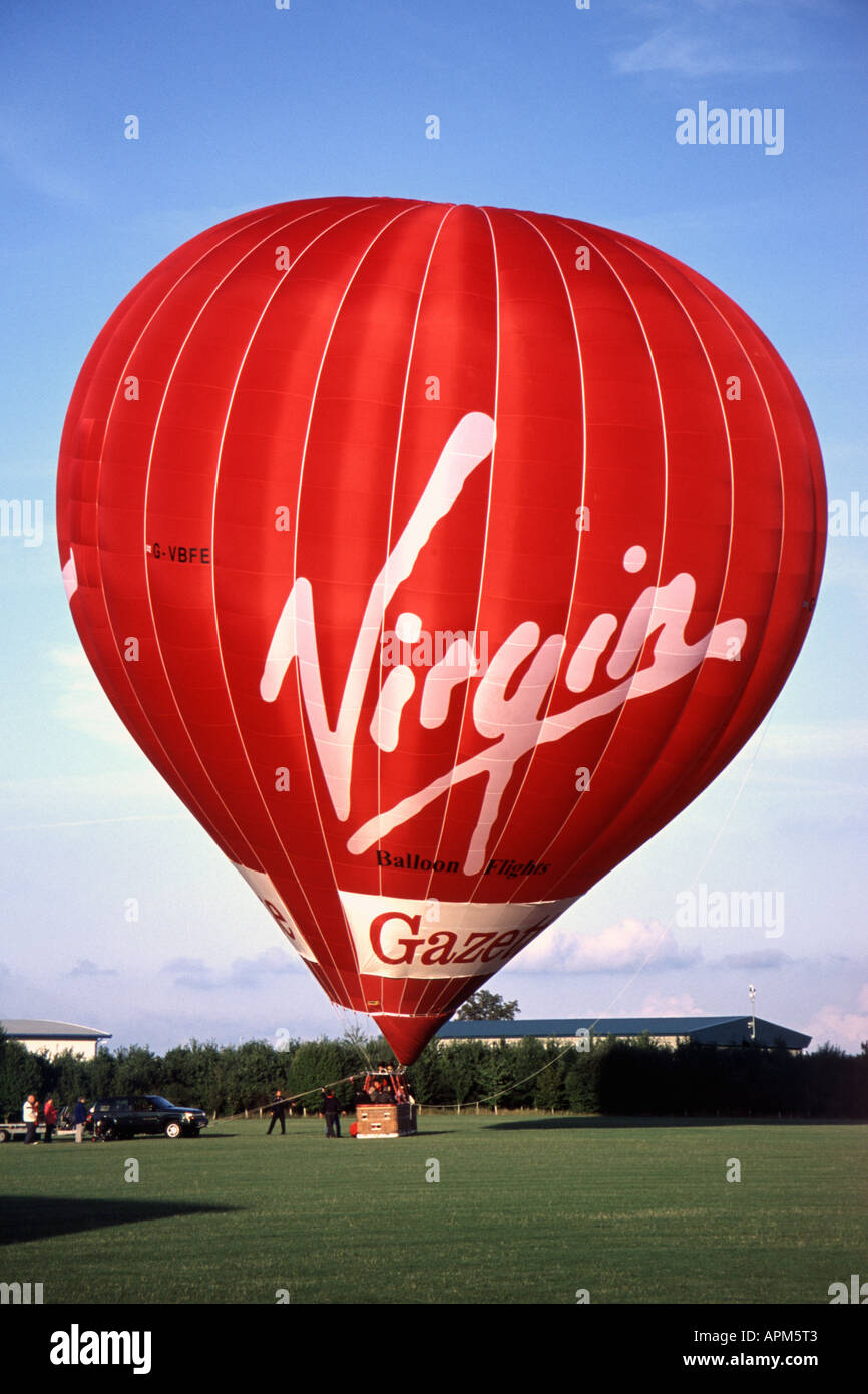 Virgin Hot Air Balloon loading pre take off Wymondham Norfolk Stock