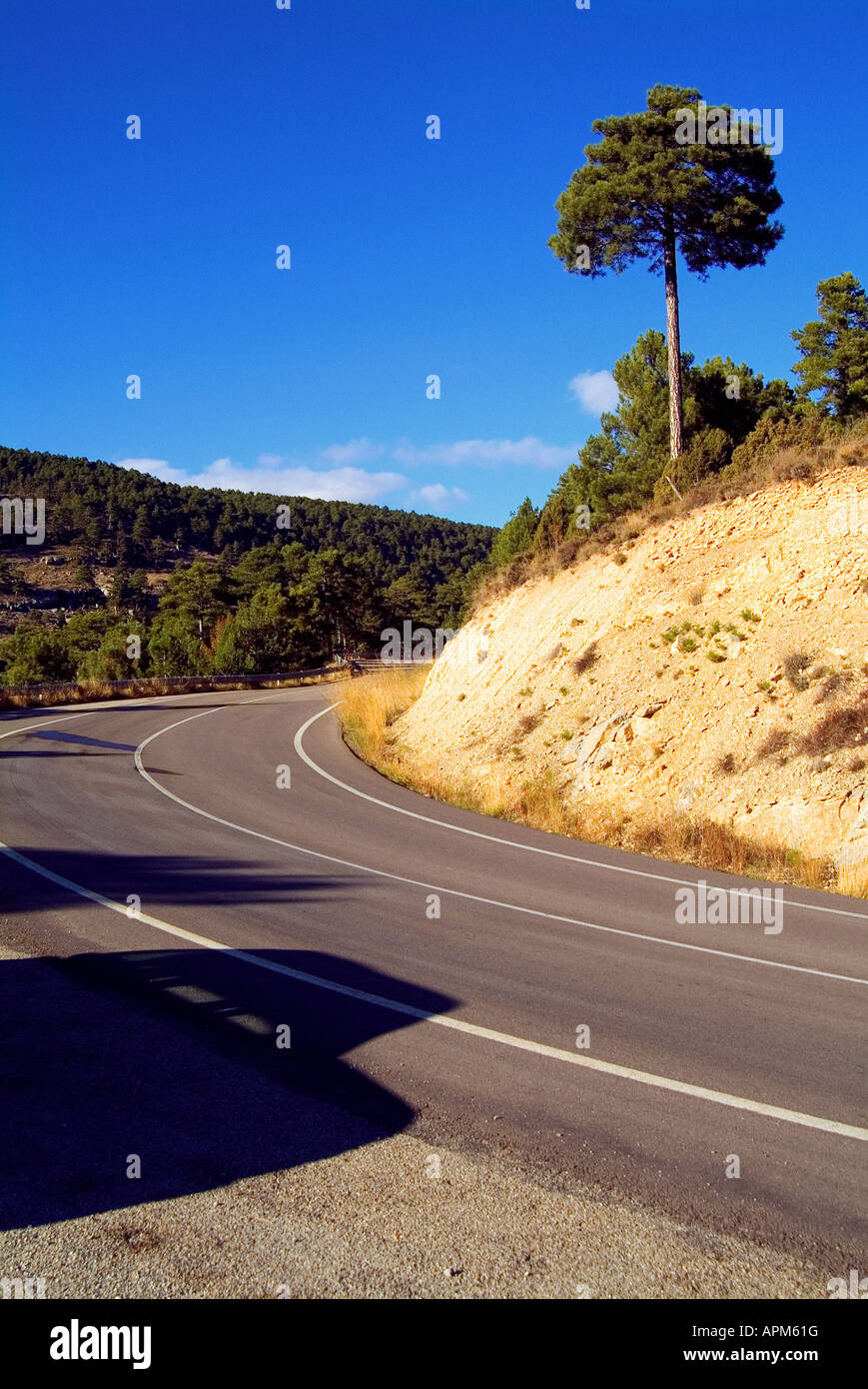Mountain road. Gudar - Javalambre country. Teruel province. Spain Stock Photo