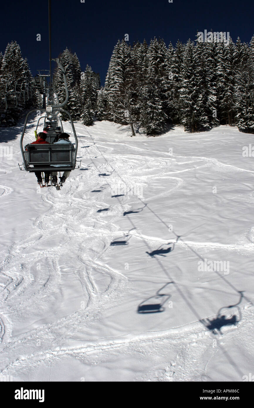 View from a Ski lift Maria Alm Austria Europe Stock Photo