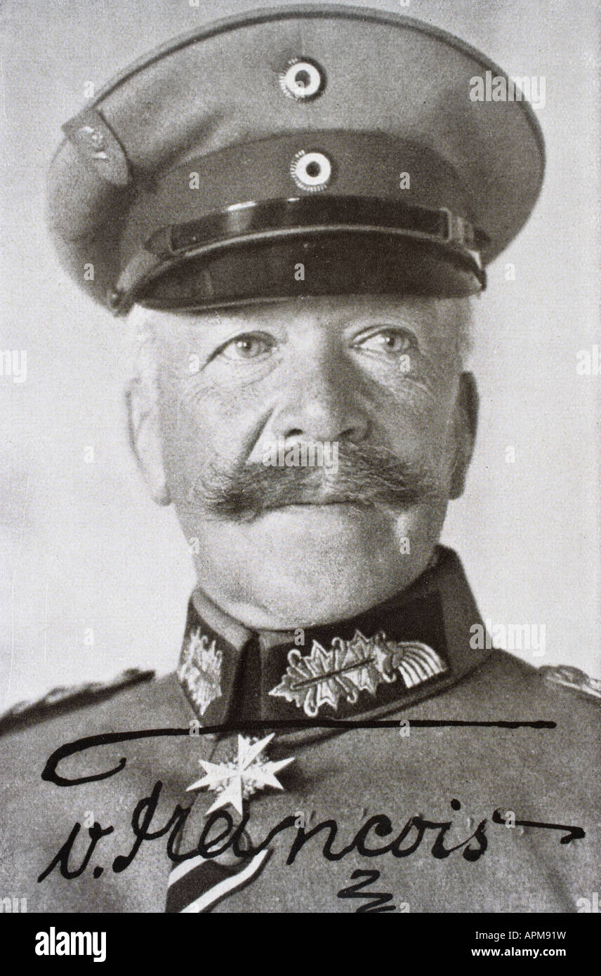 Hermann von François, 1856 - 1933. German infantry general. From Tannenberg, published Berlin,1928. Stock Photo