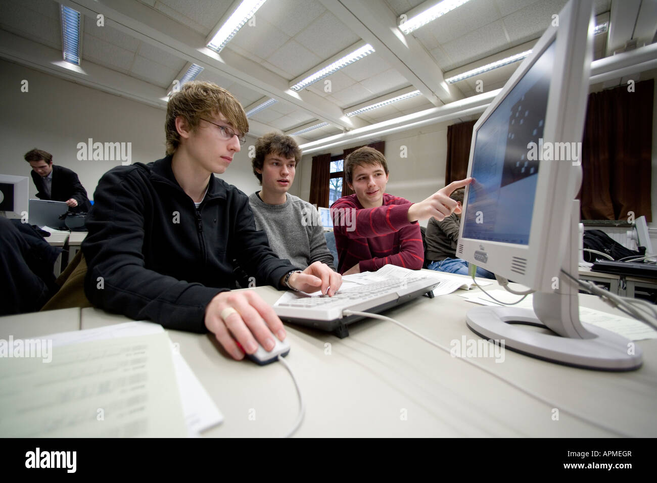 Study of information technology at the University of Hamburg Students during a tutorial at modern computers HAMBURG GERMANY 29 0 Stock Photo
