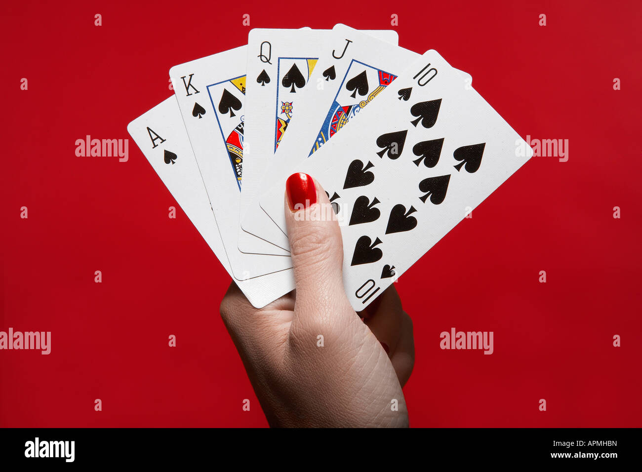 Hand Holding Royal Flush High Resolution Stock Photography and Images
