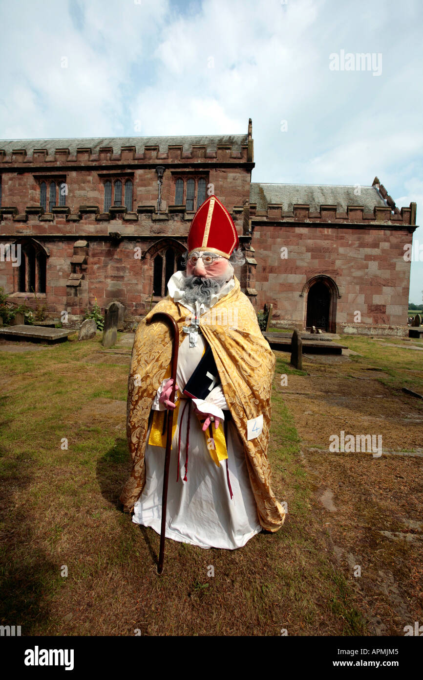 Mannequin Archbishop at St Margarets Church in Wrenbury Stock Photo