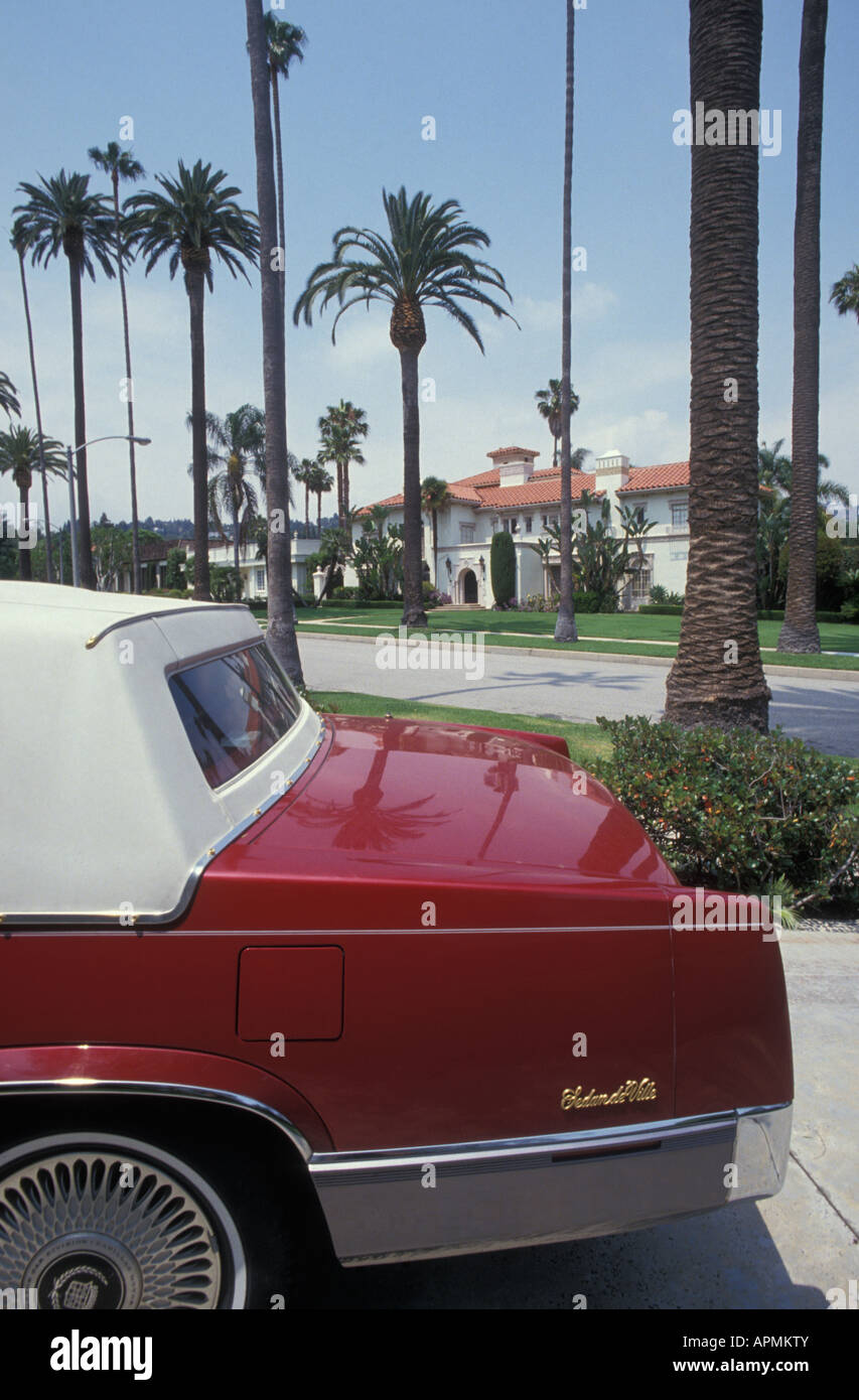 Old Cadillac at Foothill Drive in Beverly Hills Los Angeles California