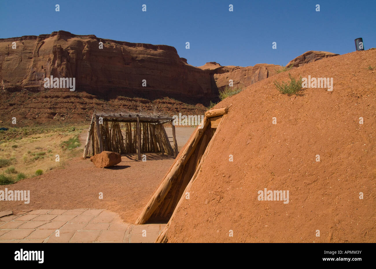 Cherokee Indian ancient homes called hogan homes in Monument Valley