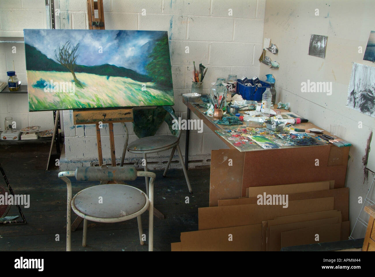 vernon mill stockport artist group sesson open day studio Stock Photo