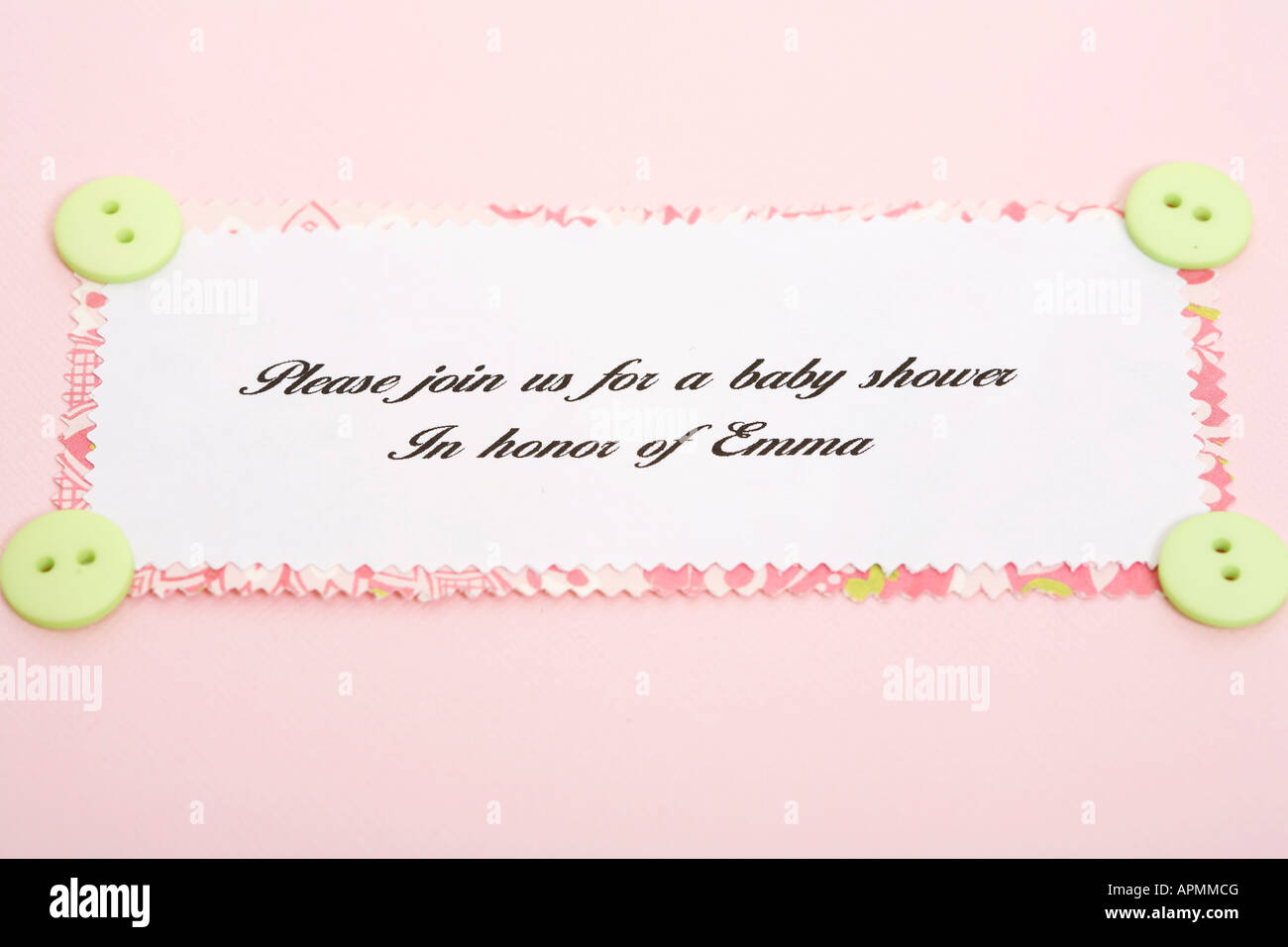 Birth announcement card Stock Photo Alamy