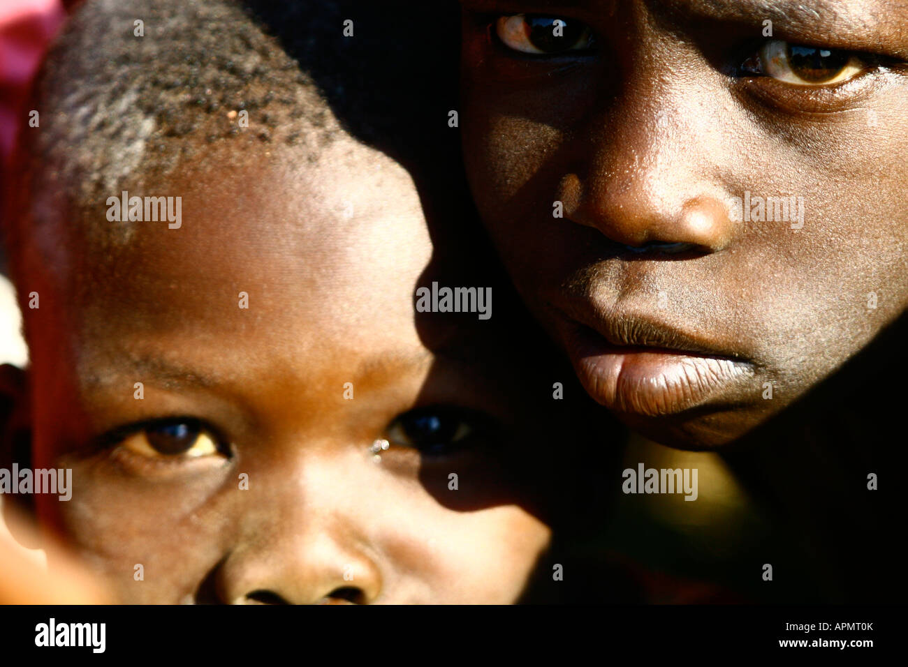 Children in Atiak one of Uganda's IDP (Internally Displaced Person) settlements. Stock Photo