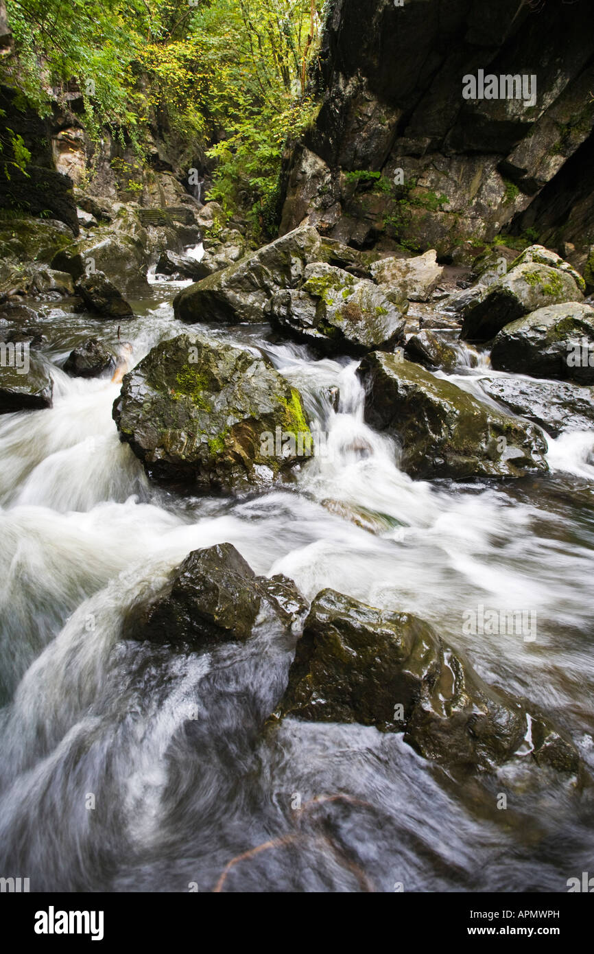 Craig Y Ddinas waterfalls Brecon Beacons National Park Powys Wales Stock Photo