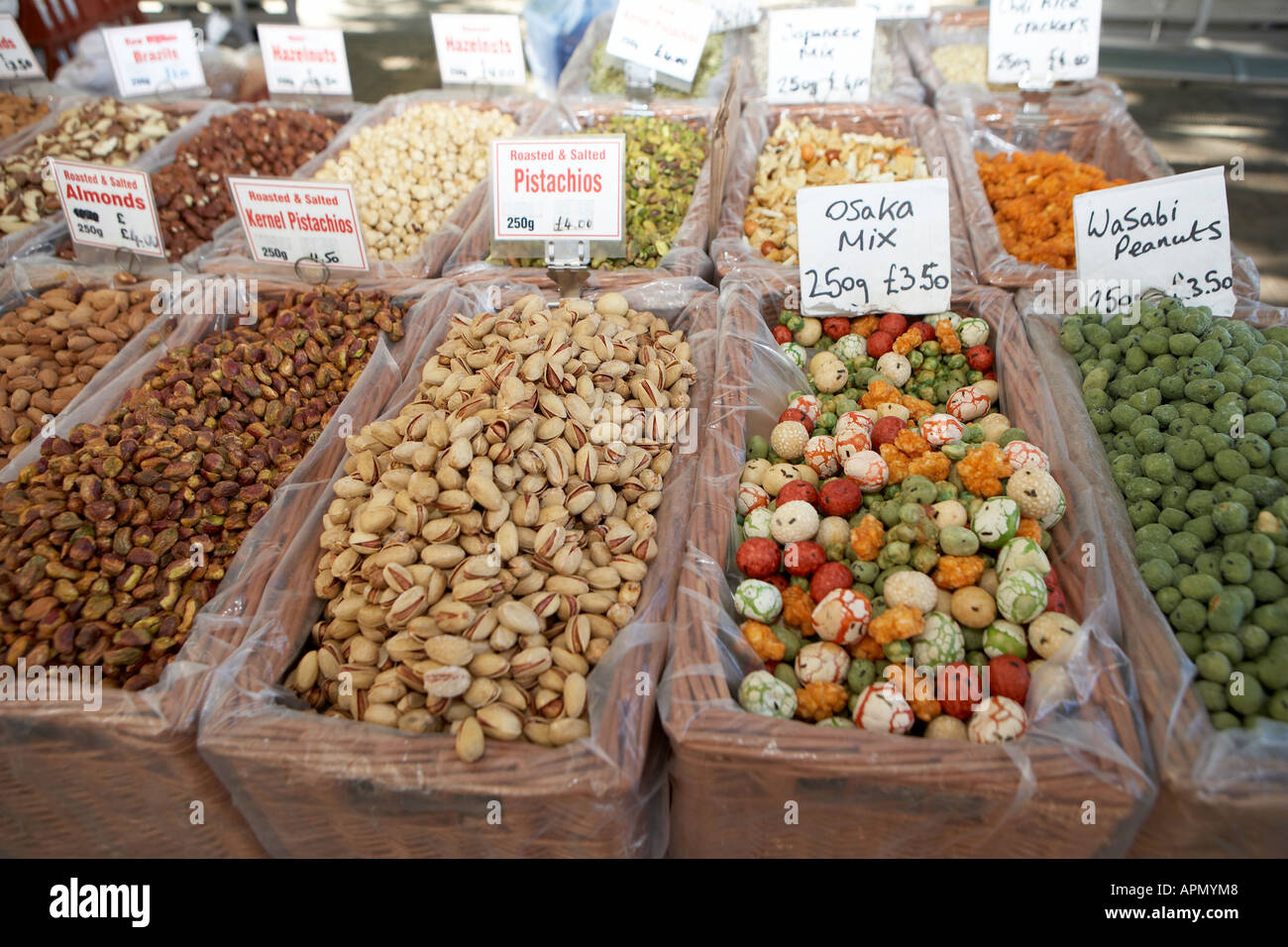 Spice and nut vendor market, Hull, East Yorkshire, England, UK Stock