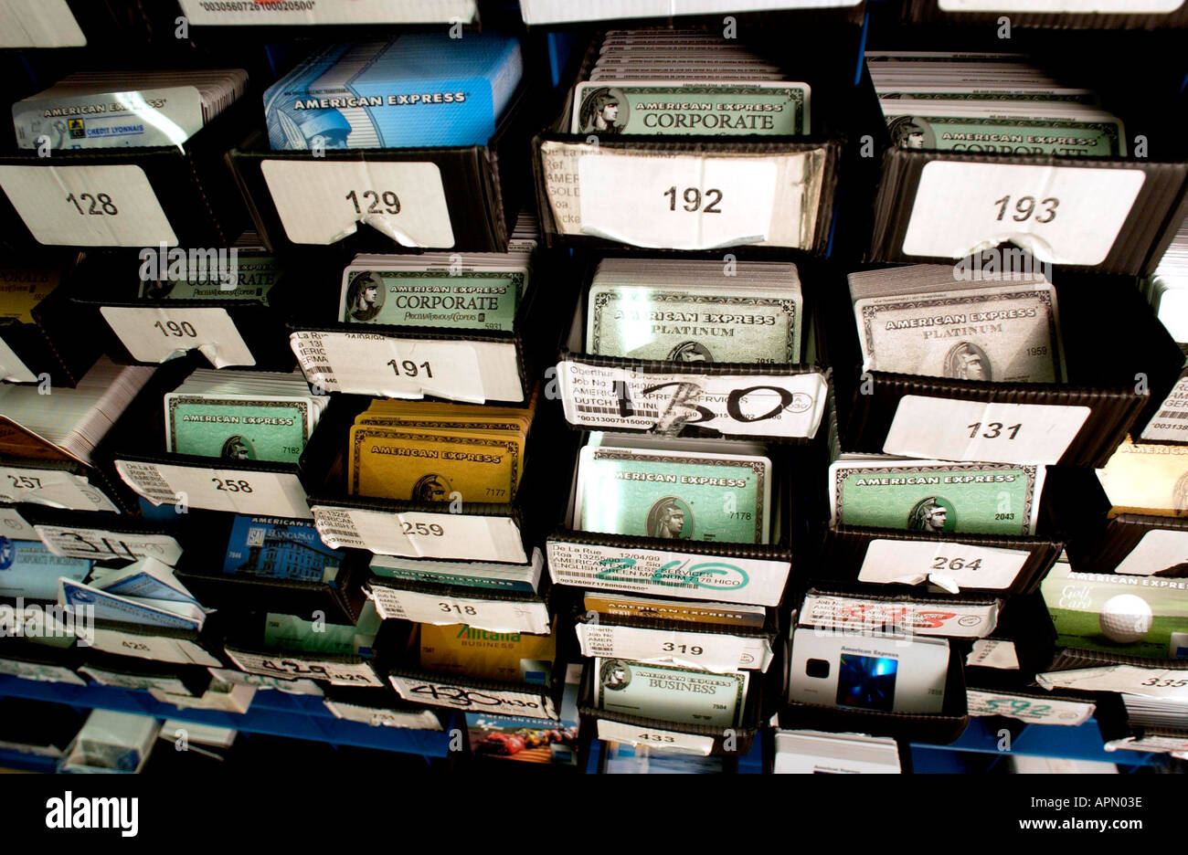 Brand new unallocated credit cards await new owners Stock Photo