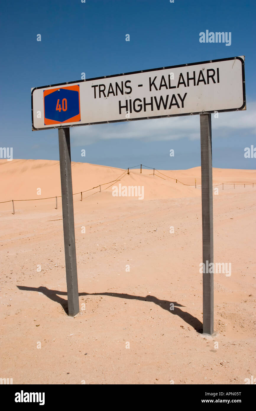 Trans-Kalahari Highway Road Sign, Botswana Stock Photo - Alamy