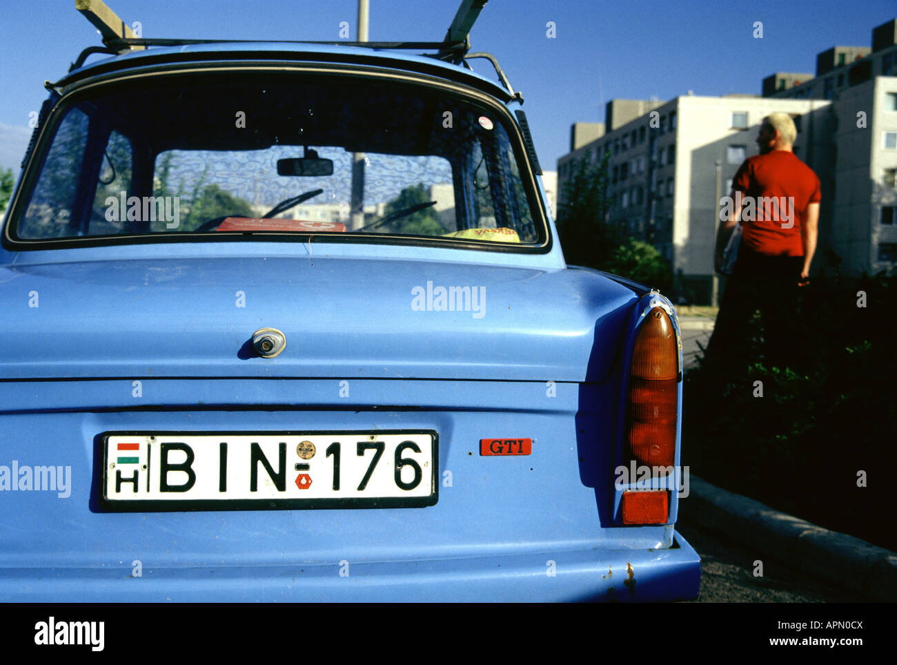 car trabant in Szekesfehervar, Hungary, Europe Stock Photo