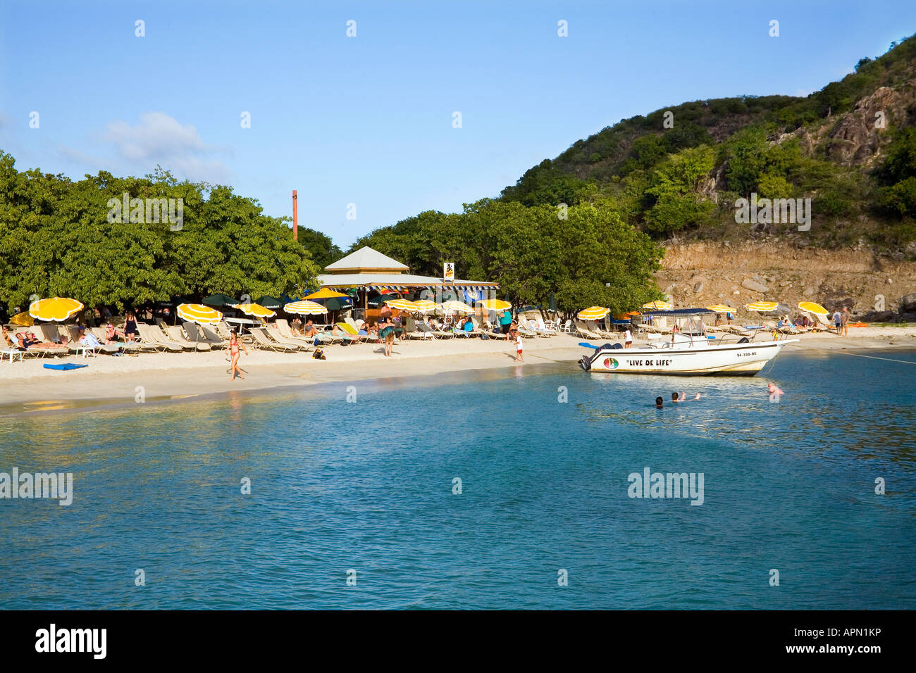 Turtle Beach at Cockleshell Bay .St Kitts in the Caribbean Stock Photo