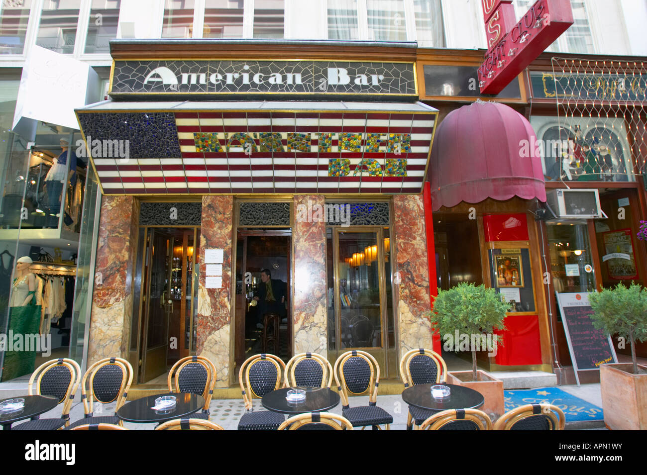 American Bar Designed by Adolf Loos Vienna Austria Stock Photo