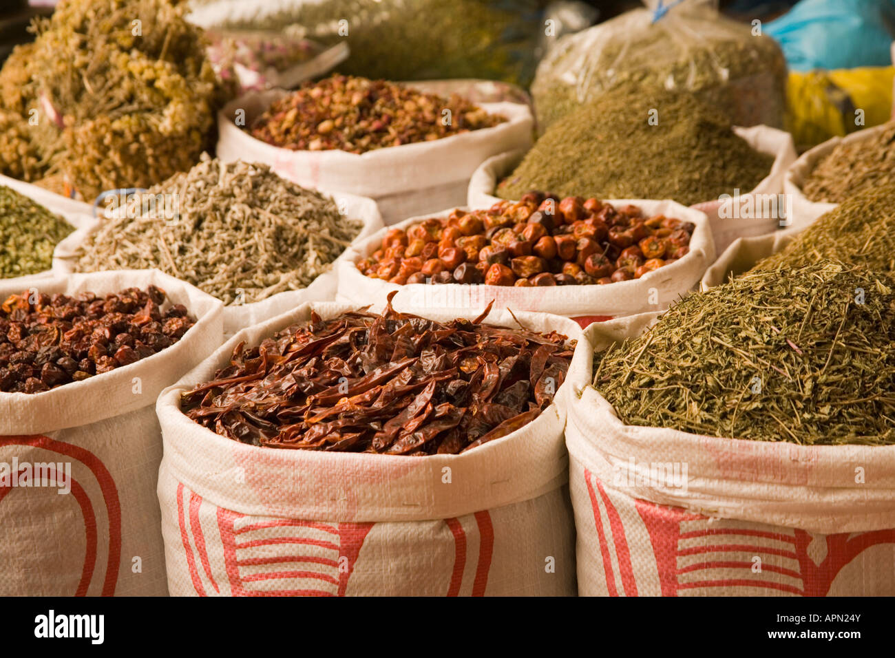 Spices, Spice Souk, Deira, Jordan Stock Photo - Alamy