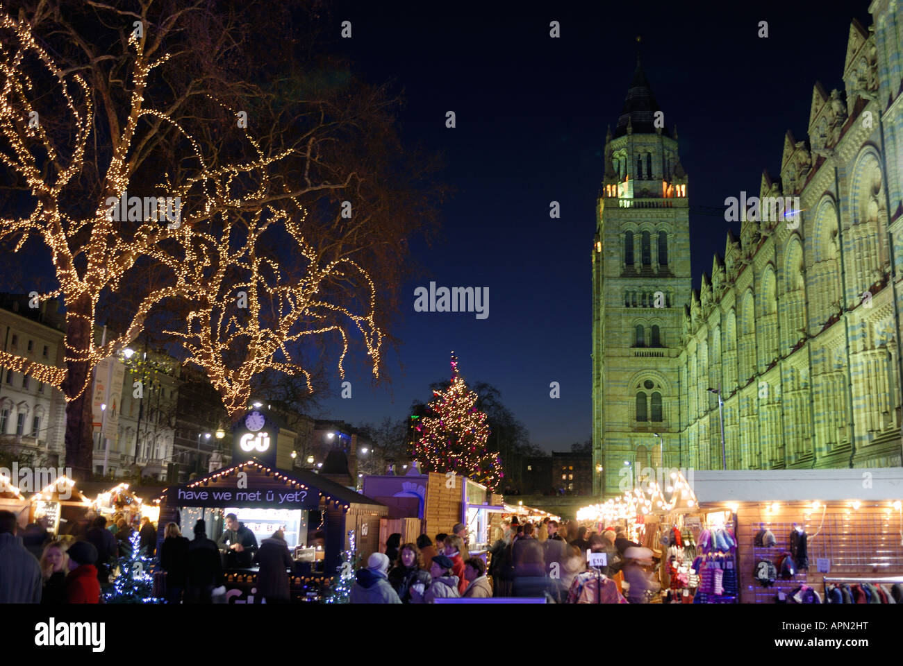 Christmas market museum of natural history hires stock photography and