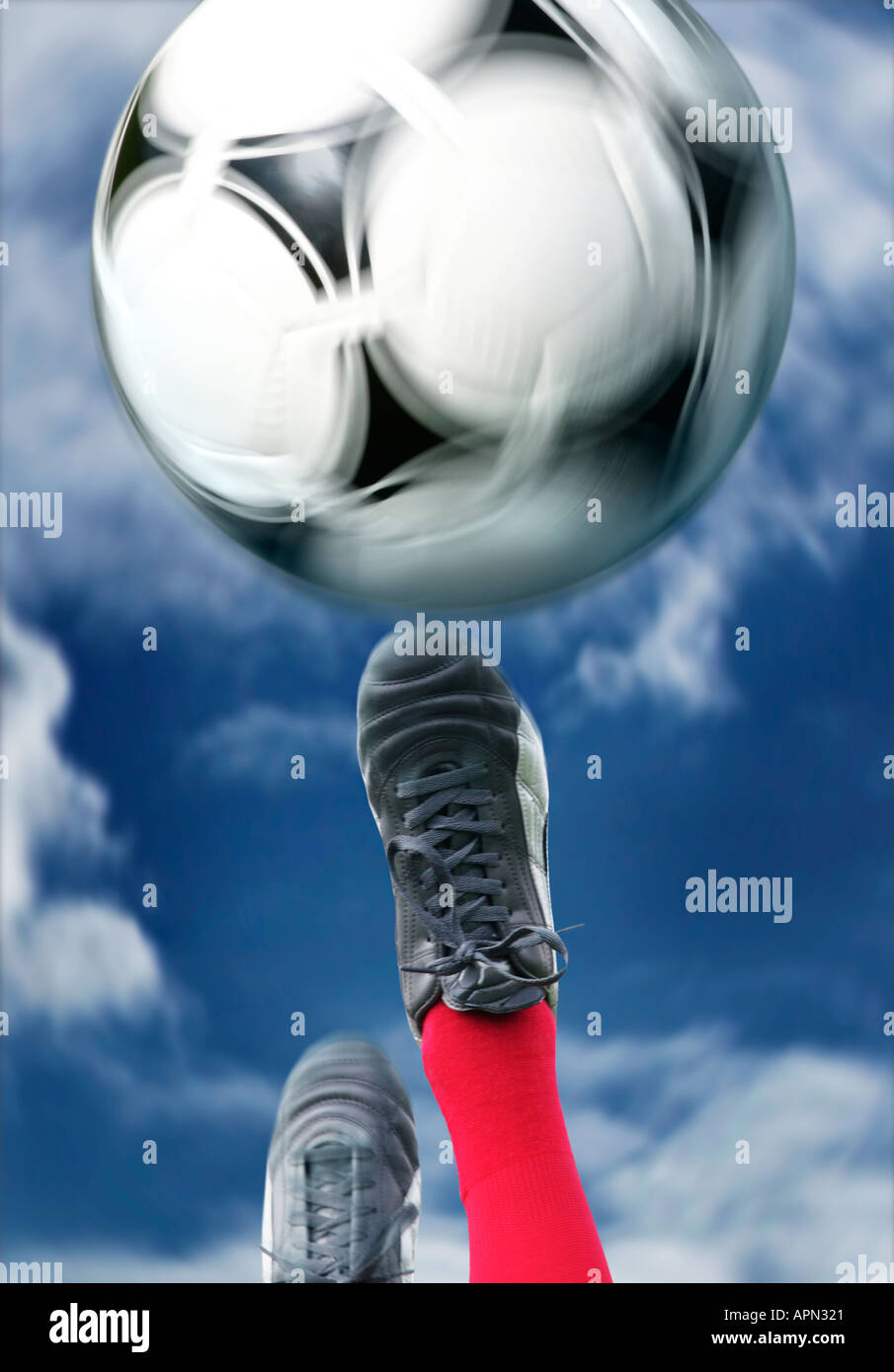 Football boot kicking ball hires stock photography and images Alamy