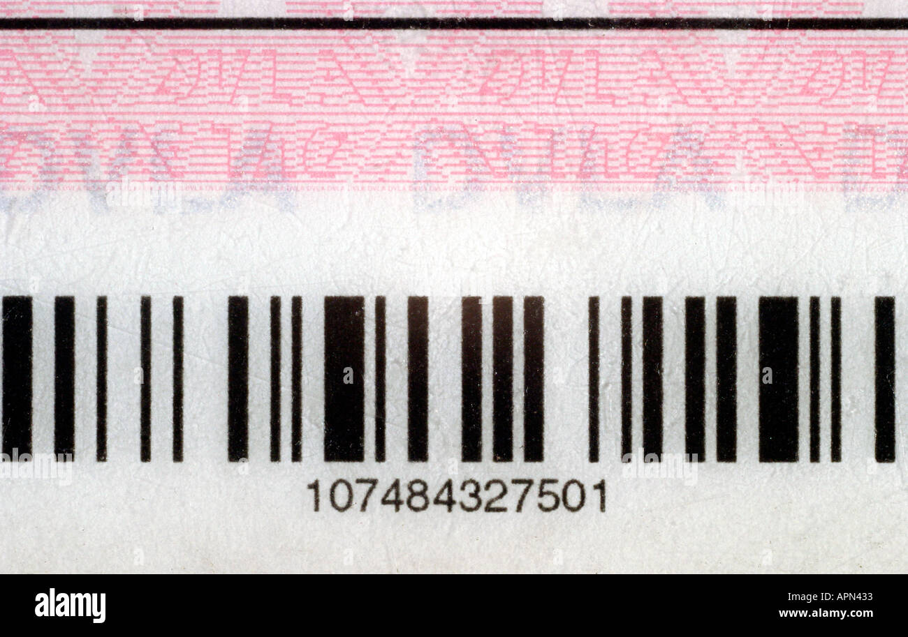 Barcode On A Driving License Stock Photo Alamy