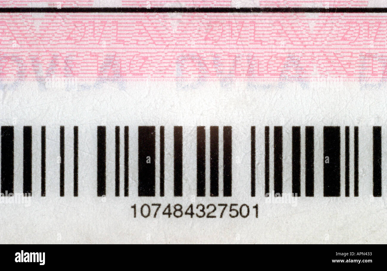 Barcode on a driving license Stock Photo Alamy