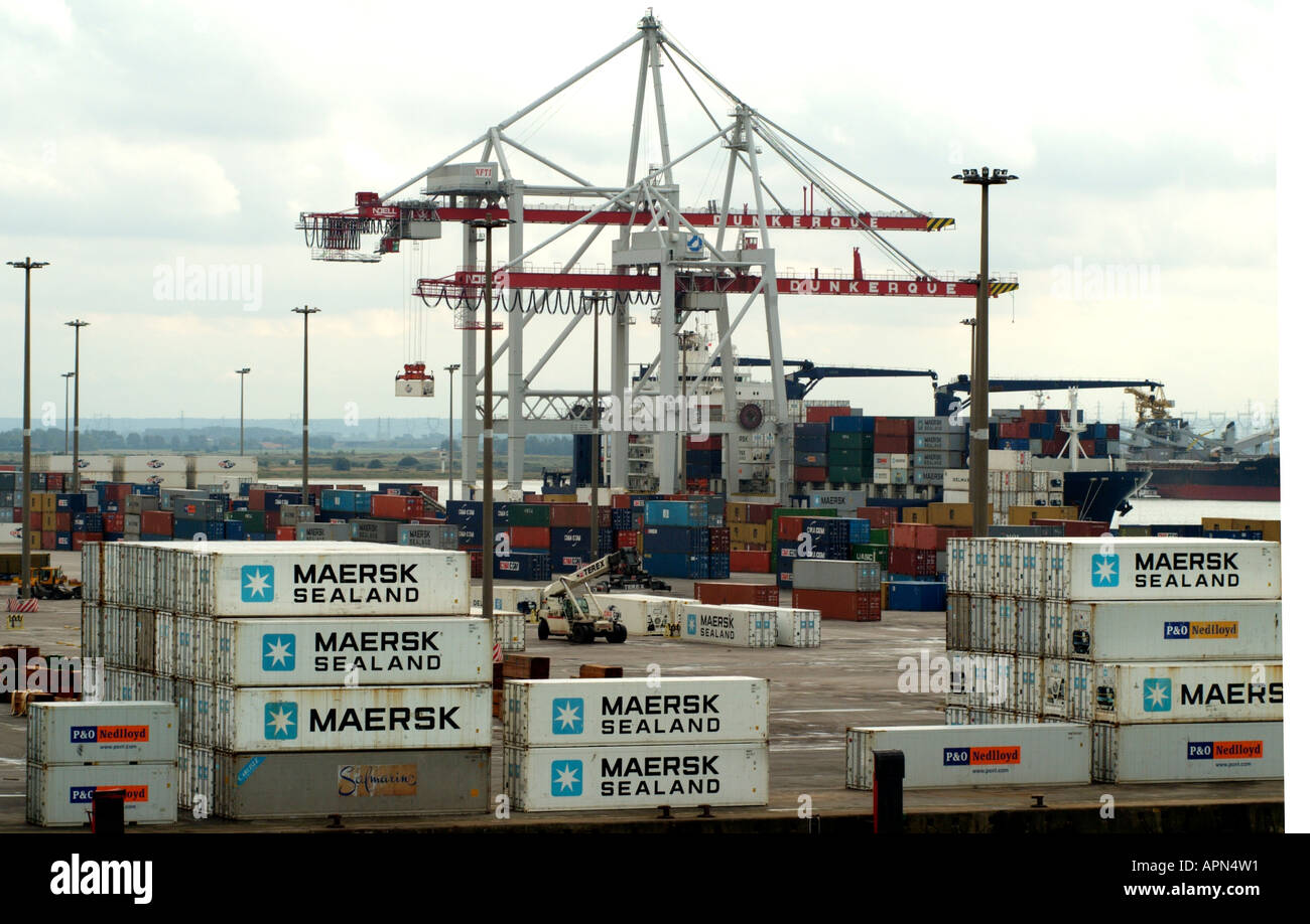 Dunkerque Container Port northern France Europe EU. Stock Photo