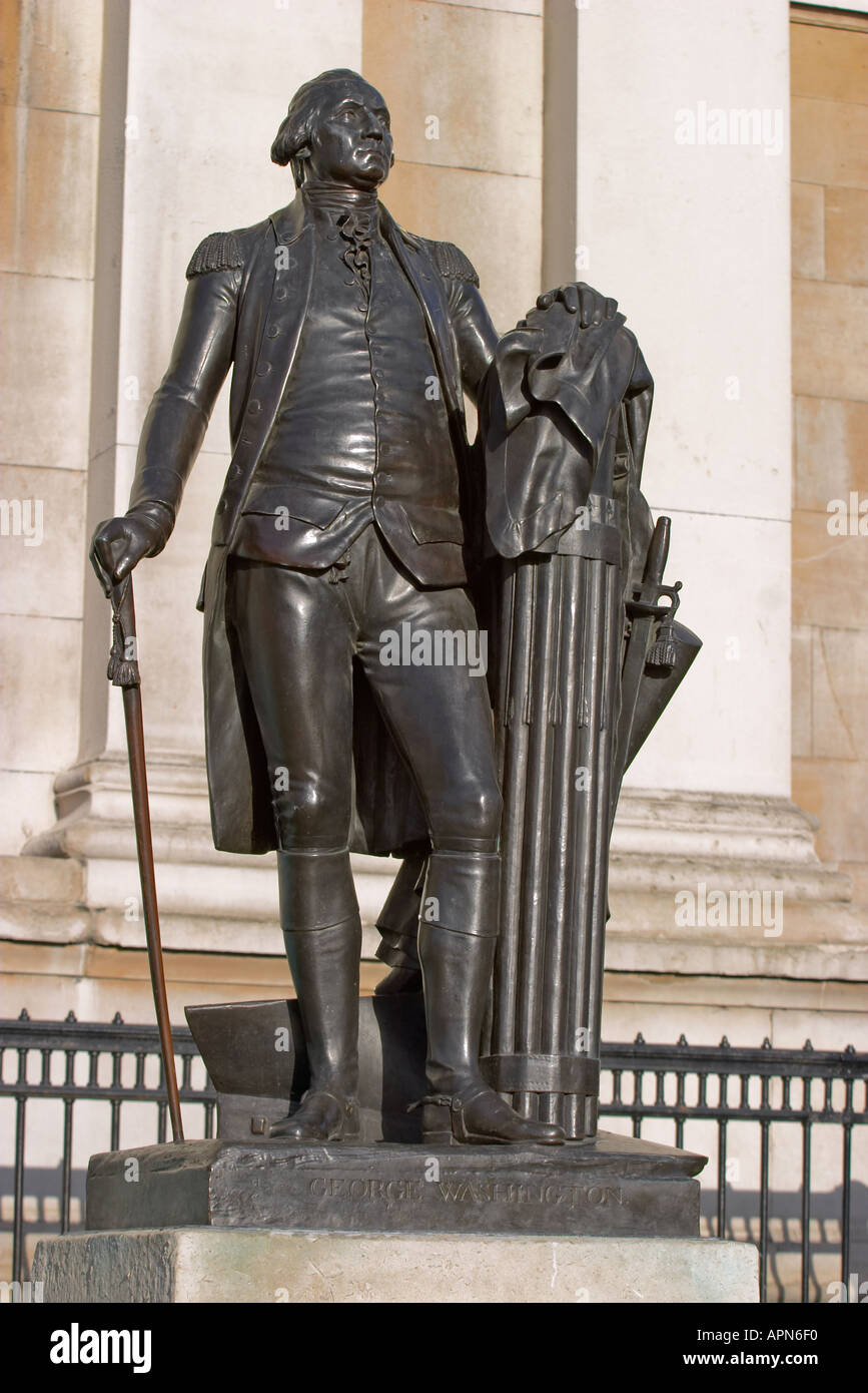 Statue of Washington at Trafalgar Square London England Stock