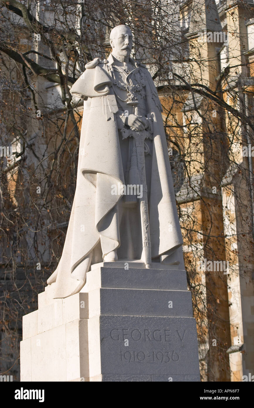 Statue of King George V at Westminster London England Stock Photo