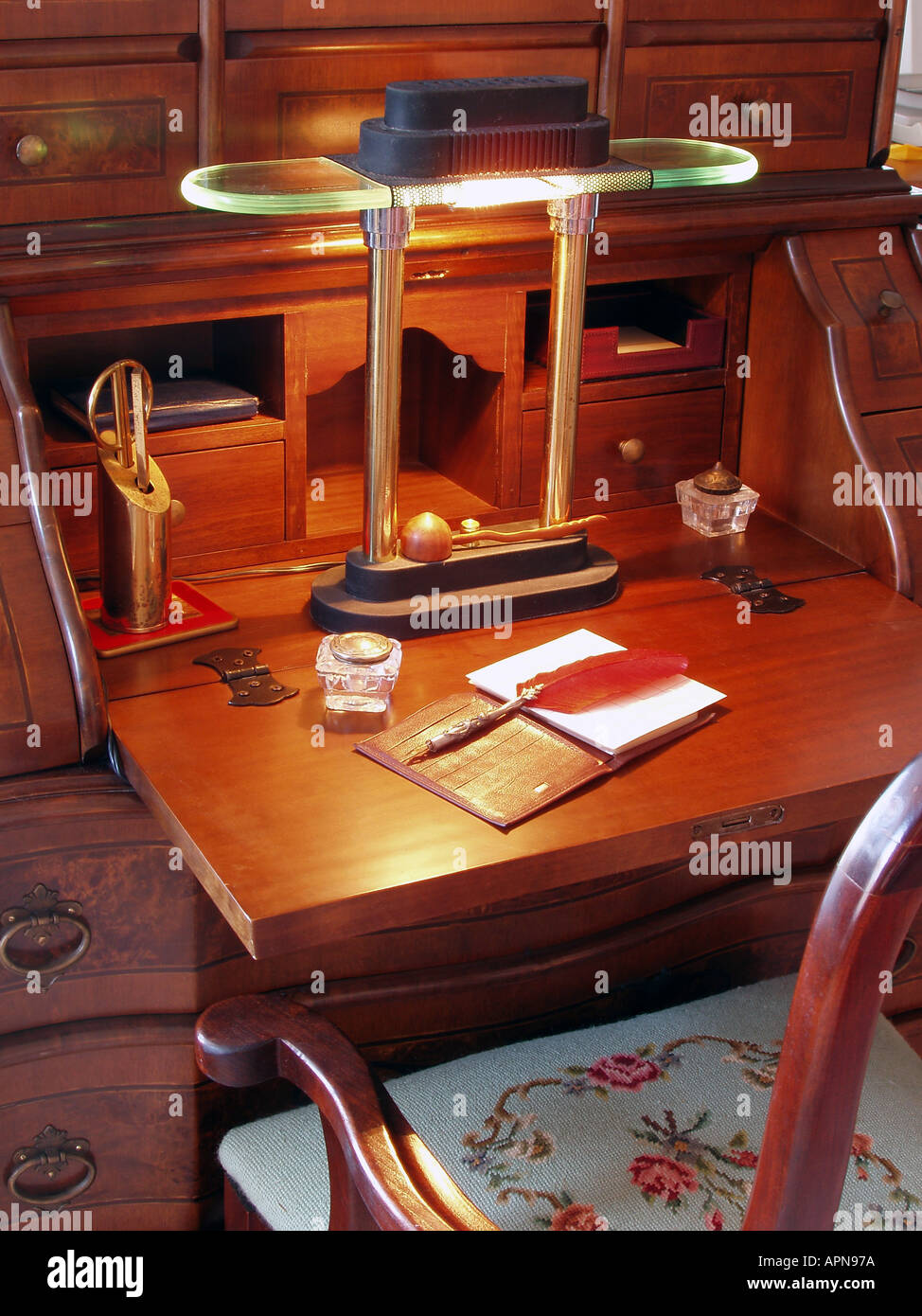 Antique Desk and Chair Stock Photo Alamy