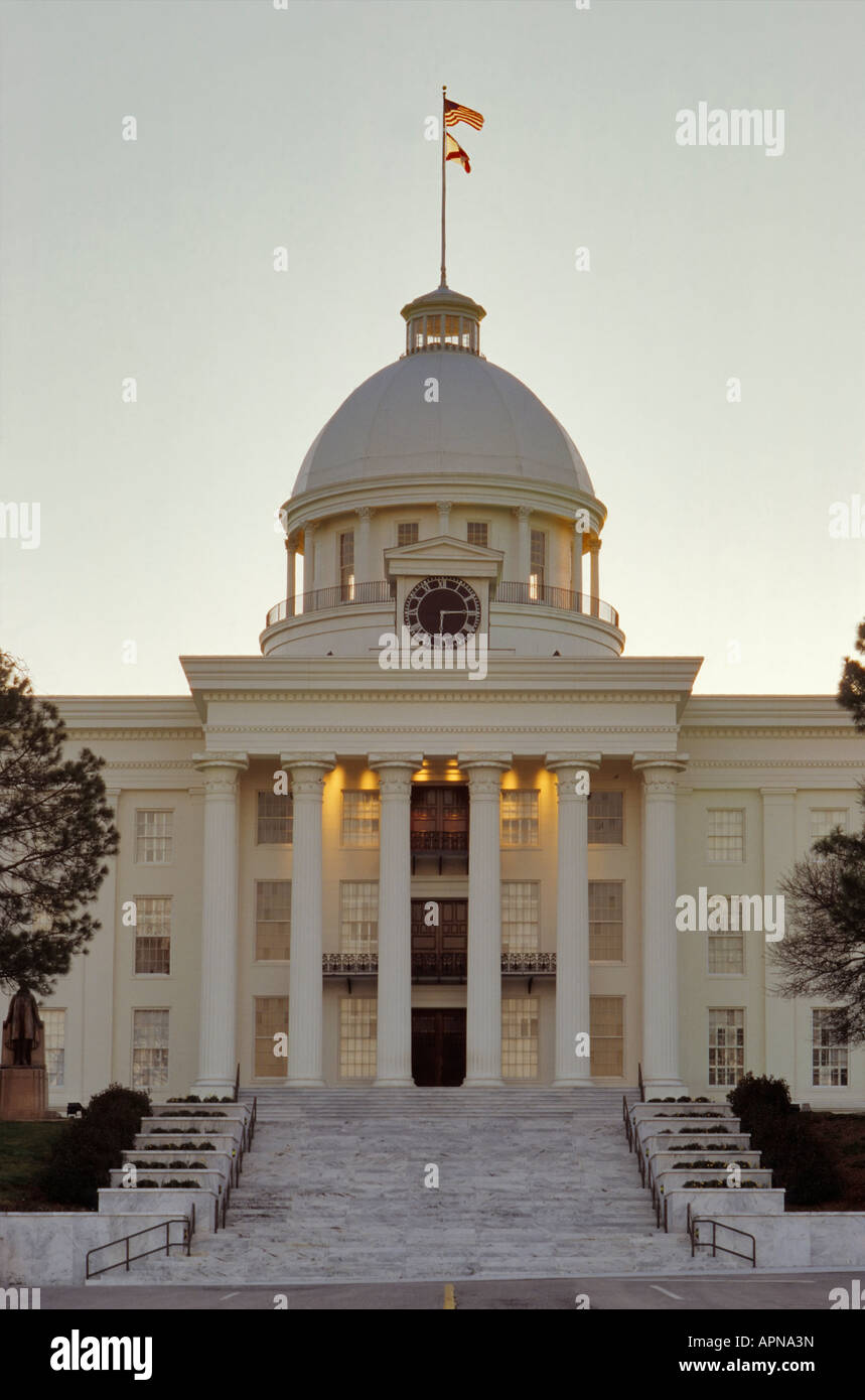 State Capitol at sunrise Montgomery Alabama USA Stock Photo