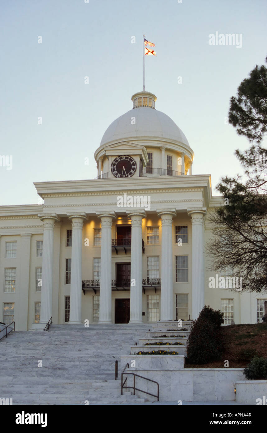 State Capitol at sunrise Montgomery Alabama USA Stock Photo