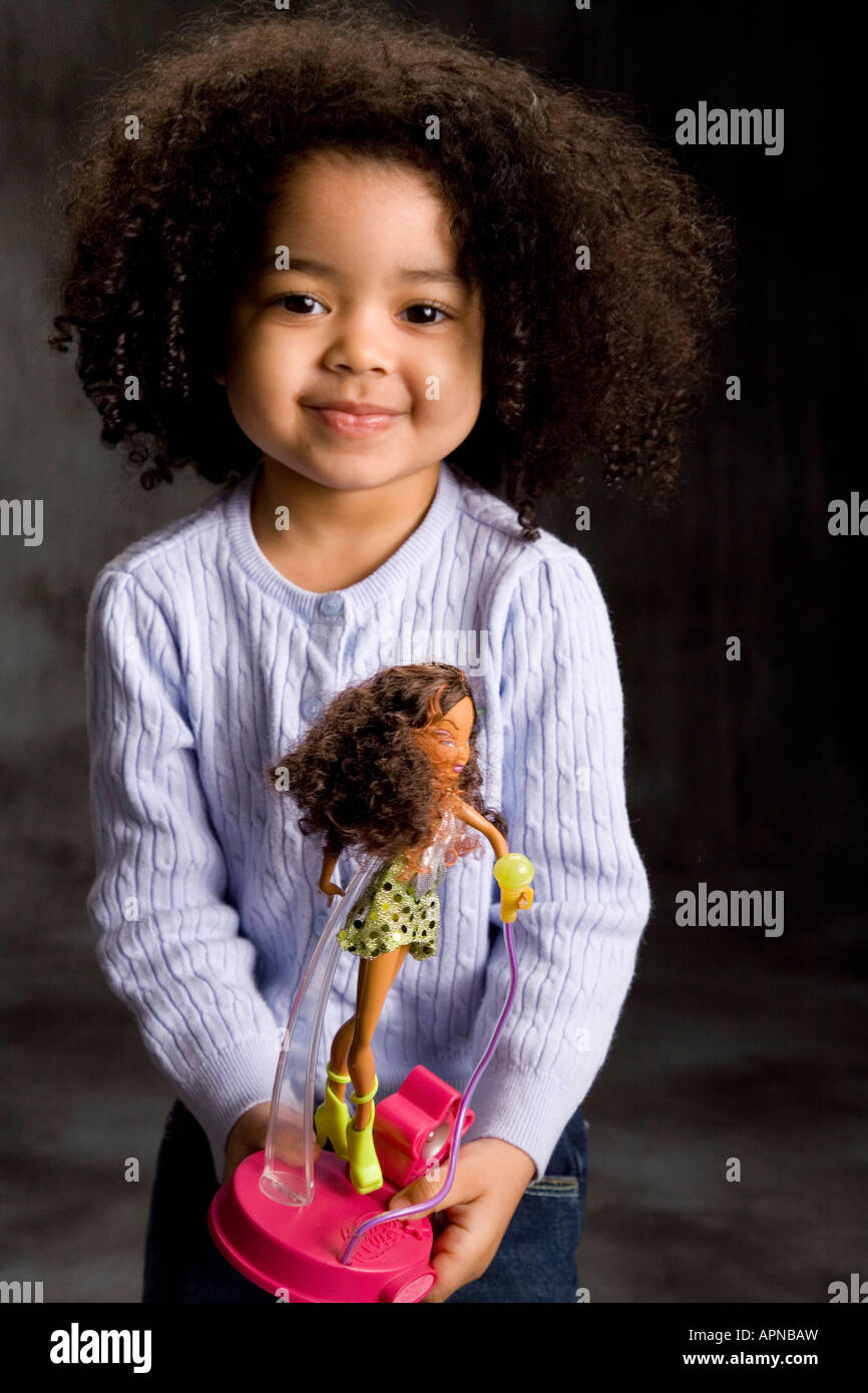 Three To Five Year Old African American Girl Portrait Stock Photo