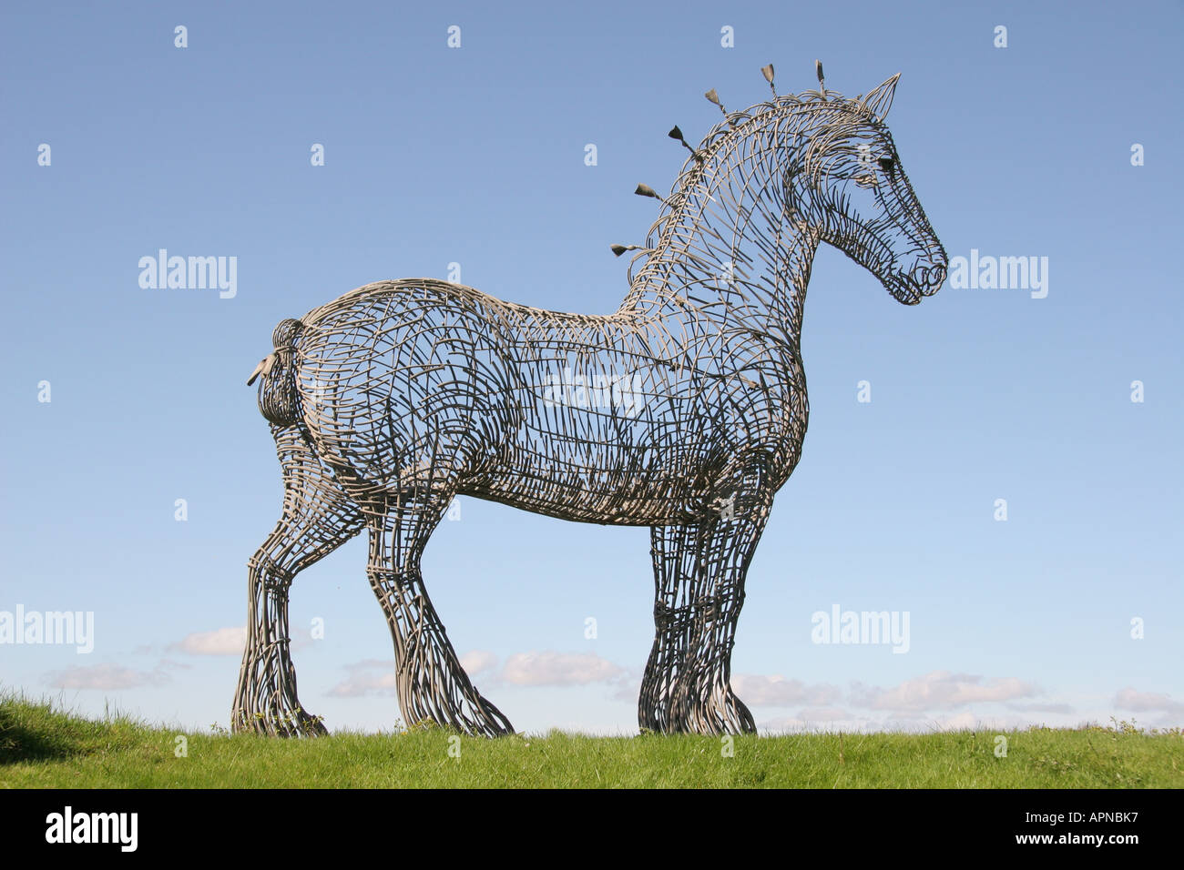 The Heavy Horse sculpture by Adam Scott 4 5 metres high built of galvanized steel Glasgow Scotland Stock Photo