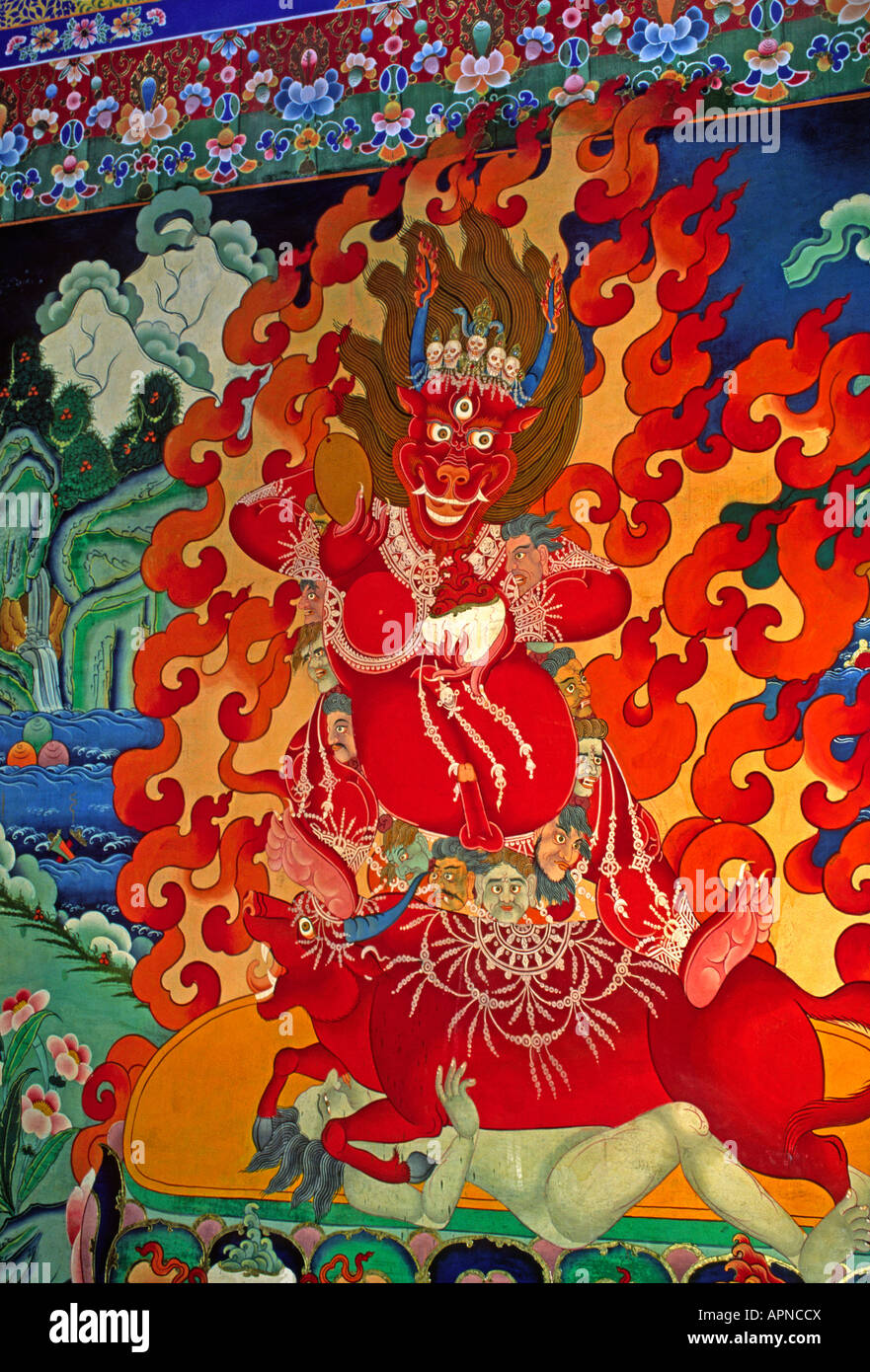 Mural of YAMA on the wall of the recently reconstructed GANDEN